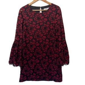 Likely Revolve Long Bell Sleeve Dress embroidery Size 8 ( medium )